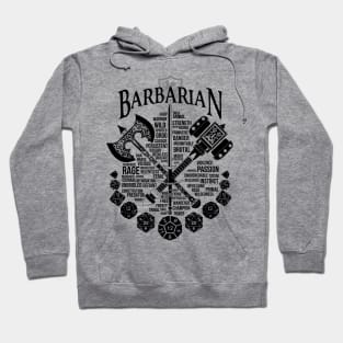 RPG Class Series: Barbarian - Black Version Hoodie